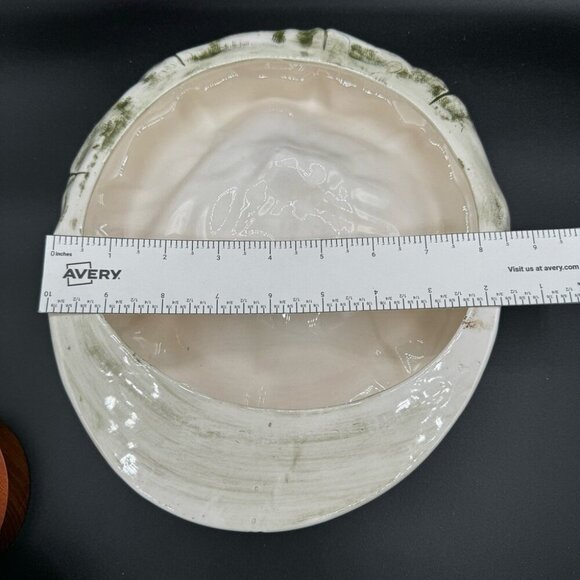 Ceramic Pageboy Newsie Cap for Decor or Trinkets in Green and White 10in - Picture 10 of 15